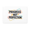 Progress Not Perfection Canvas | Handwritten Marker Brush Script, Motivational Wall Art