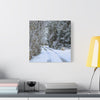 Snowy Winter Road Canvas Art