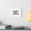 Progress Not Perfection Canvas | Handwritten Marker Brush Script, Motivational Wall Art