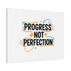 Progress Not Perfection Canvas | Handwritten Marker Brush Script, Motivational Wall Art