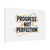 Progress Not Perfection Canvas | Handwritten Marker Brush Script, Motivational Wall Art