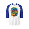 Never Give Up Raglan Shirt – Motivational 3/4 Sleeve Baseball Tee