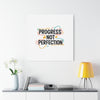 Progress Not Perfection Canvas | Handwritten Marker Brush Script, Motivational Wall Art