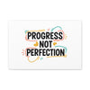 Progress Not Perfection Canvas | Handwritten Marker Brush Script, Motivational Wall Art
