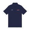 Embroidered Men’s Performance Polo — White Under Armour with Red Script Logo