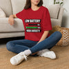 Low Battery High Anxiety T-Shirt — Funny Mental Health Graphic Tee