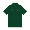Embroidered Men’s Performance Polo — White Under Armour with Red Script Logo