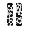 Black Brushstroke Leopard Socks Cushioned Crew Socks | Animal Print