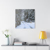 Snowy Winter Road Canvas Art