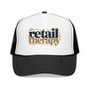 Retail Therapy Trucker Hat — Embroidered Foam Mesh Cap