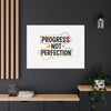 Progress Not Perfection Canvas | Handwritten Marker Brush Script, Motivational Wall Art