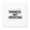 Progress Not Perfection Canvas | Handwritten Marker Brush Script, Motivational Wall Art