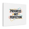 Progress Not Perfection Canvas | Handwritten Marker Brush Script, Motivational Wall Art