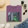 Horror Adventure T-Shirt — Explorer Confronting Glowing Ancient Spirit