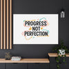 Progress Not Perfection Canvas | Handwritten Marker Brush Script, Motivational Wall Art