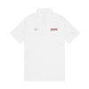 Embroidered Men’s Performance Polo — White Under Armour with Red Script Logo