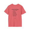 Do Not Disturb T-Shirt — Minimalist Graphic Tee with Back Checklist