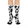 Black Brushstroke Leopard Socks Cushioned Crew Socks | Animal Print