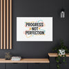 Progress Not Perfection Canvas | Handwritten Marker Brush Script, Motivational Wall Art