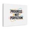 Progress Not Perfection Canvas | Handwritten Marker Brush Script, Motivational Wall Art