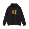 Colorful Retro 67 Hooded Sweatshirt for Casual Comfort