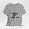 Progress Not Perfection Tee | brush script, handwritten marker font