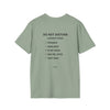 Do Not Disturb T-Shirt — Minimalist Graphic Tee with Back Checklist