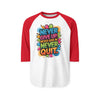 Never Give Up Raglan Shirt – Motivational 3/4 Sleeve Baseball Tee