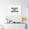 Progress Not Perfection Canvas | Handwritten Marker Brush Script, Motivational Wall Art