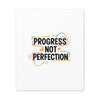 Progress Not Perfection Canvas | Handwritten Marker Brush Script, Motivational Wall Art