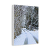 Snowy Winter Road Canvas Art