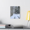 Snowy Winter Road Canvas Art