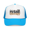Retail Therapy Trucker Hat — Embroidered Foam Mesh Cap
