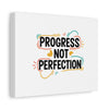 Progress Not Perfection Canvas | Handwritten Marker Brush Script, Motivational Wall Art
