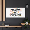 Progress Not Perfection Canvas | Handwritten Marker Brush Script, Motivational Wall Art