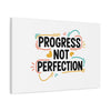 Progress Not Perfection Canvas | Handwritten Marker Brush Script, Motivational Wall Art