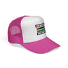 Trucker Cap – “Low Battery 6% / High Anxiety 100%” Graphic Mesh Hat