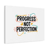 Progress Not Perfection Canvas | Handwritten Marker Brush Script, Motivational Wall Art