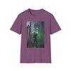 Horror Adventure T-Shirt — Explorer Confronting Glowing Ancient Spirit