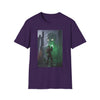 Horror Adventure T-Shirt — Explorer Confronting Glowing Ancient Spirit