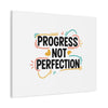 Progress Not Perfection Canvas | Handwritten Marker Brush Script, Motivational Wall Art