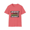 Low Battery High Anxiety T-Shirt — Funny Mental Health Graphic Tee