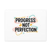 Progress Not Perfection Canvas | Handwritten Marker Brush Script, Motivational Wall Art