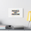 Progress Not Perfection Canvas | Handwritten Marker Brush Script, Motivational Wall Art