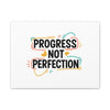 Progress Not Perfection Canvas | Handwritten Marker Brush Script, Motivational Wall Art