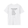 Do Not Disturb T-Shirt — Minimalist Graphic Tee with Back Checklist