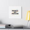 Progress Not Perfection Canvas | Handwritten Marker Brush Script, Motivational Wall Art