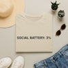Social Battery: 3% T-Shirt — Introvert Graphic Tee