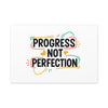 Progress Not Perfection Canvas | Handwritten Marker Brush Script, Motivational Wall Art