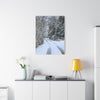 Snowy Winter Road Canvas Art